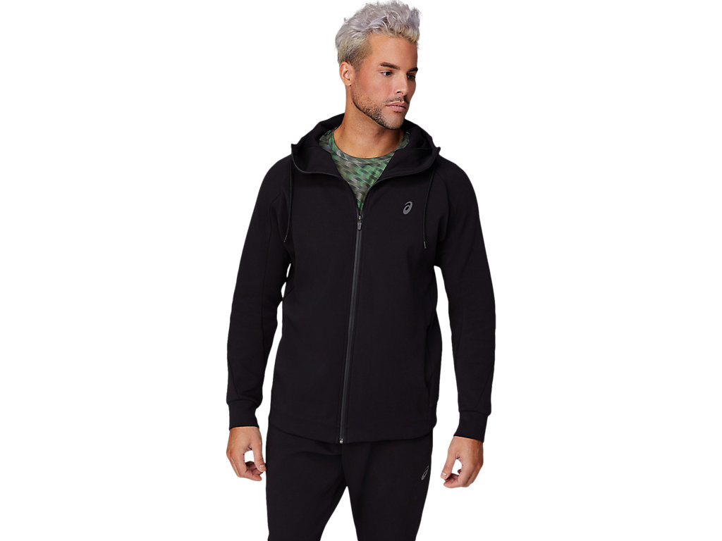 Pánské Mikiny S Kapucí Asics Mobility Knit Full Zip Černé | 7043-LHPIF