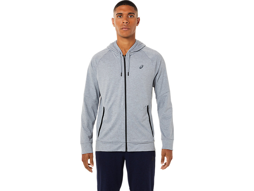 Pánské Mikiny S Kapucí Asics Tech Full Zip Tmavě Šedé | 4036-GWZSA