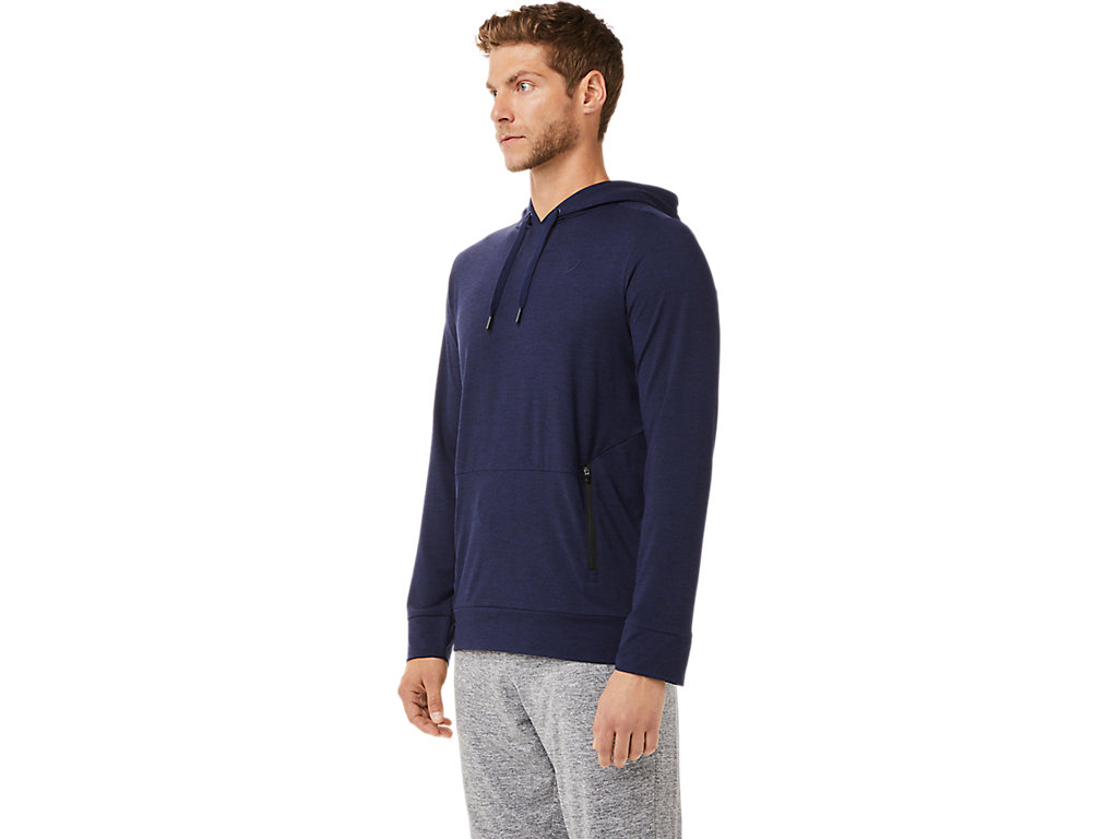 Pánské Mikiny S Kapucí Asics Tech Pullover Tmavě Blankyt | 6237-HDFVJ