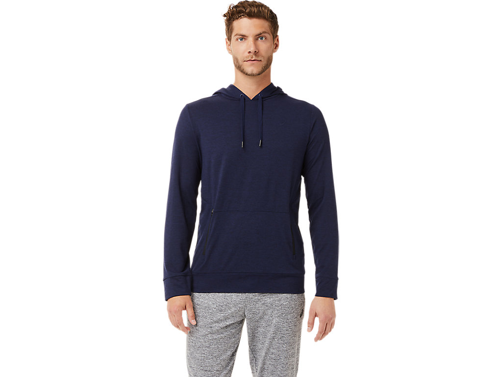 Pánské Mikiny S Kapucí Asics Tech Pullover Tmavě Blankyt | 6237-HDFVJ