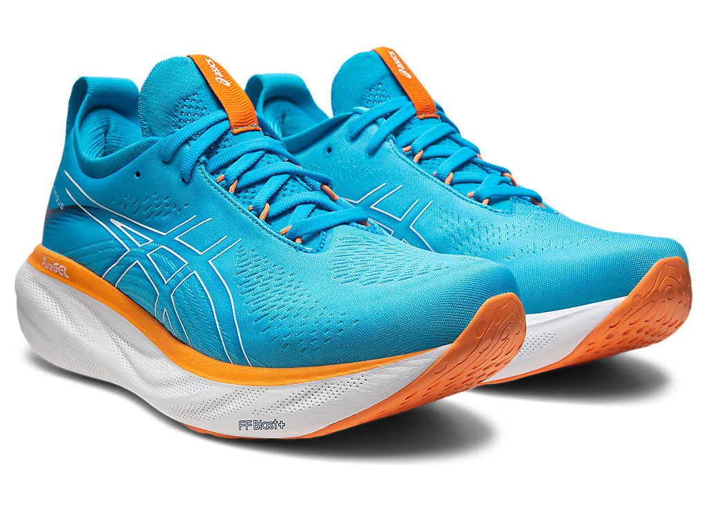 Pánské Running Shoes Asics Gel-Nimbus 25 Široké Blankyt Oranžové | 1469-AWCQS