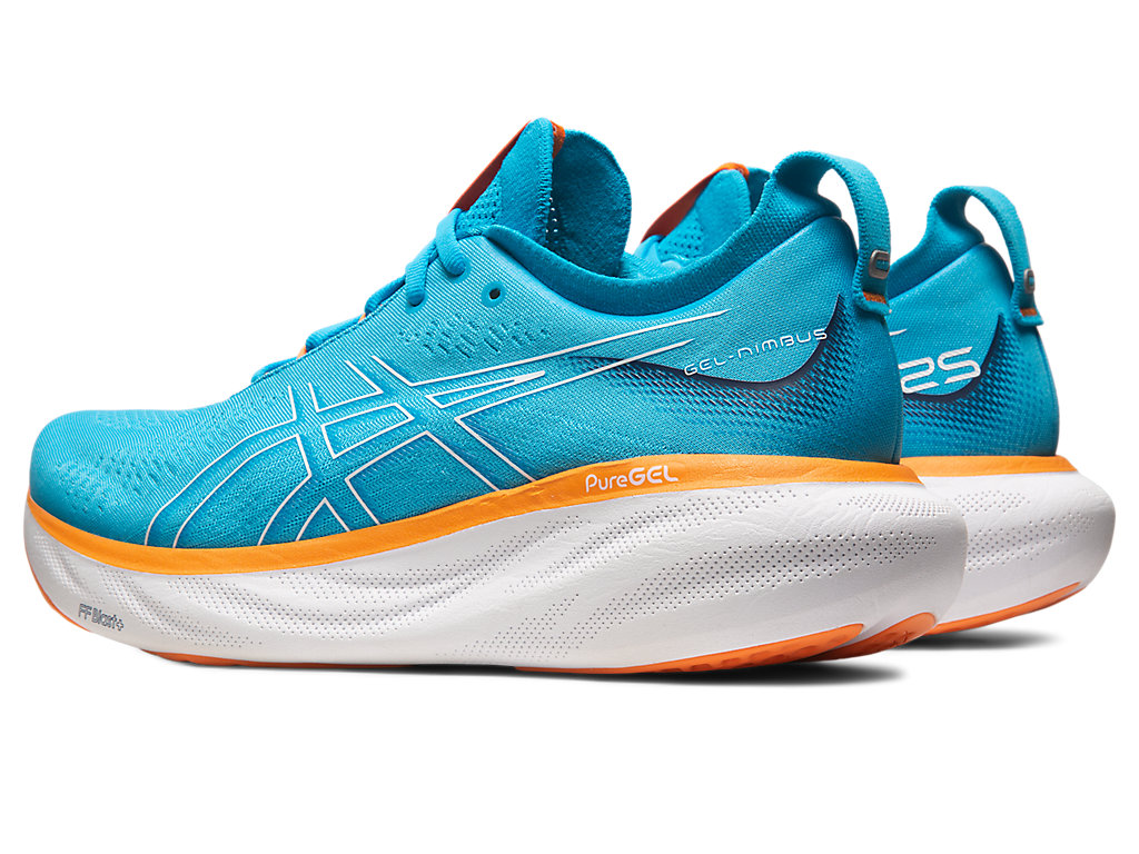 Pánské Running Shoes Asics Gel-Nimbus 25 Široké Blankyt Oranžové | 1469-AWCQS