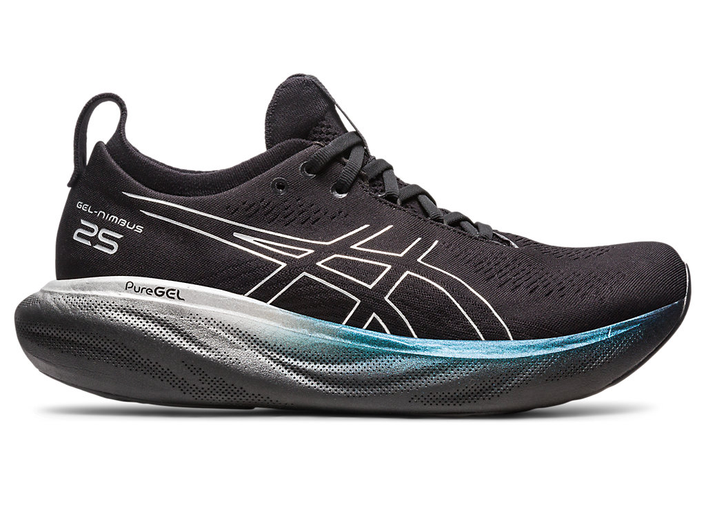 Pánské Running Shoes Asics Gel-Nimbus 25 Platinum Černé Stříbrné | 3456-PSCQW