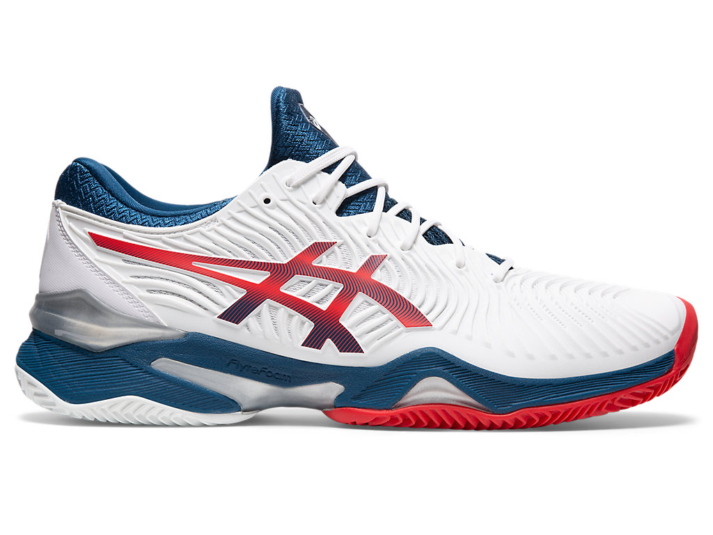 Pánské Tenisové Boty Asics Court Ff 2 Clay Bílé Blankyt | 7403-PQRBN