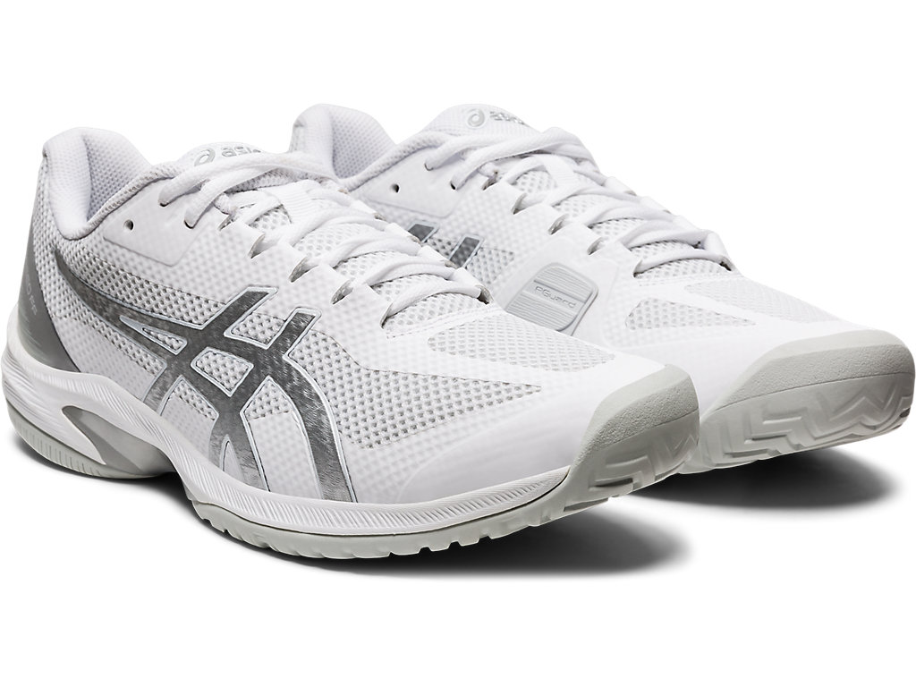 Pánské Tenisové Boty Asics Court Speed Ff Bílé Stříbrné | 6093-TJBMK