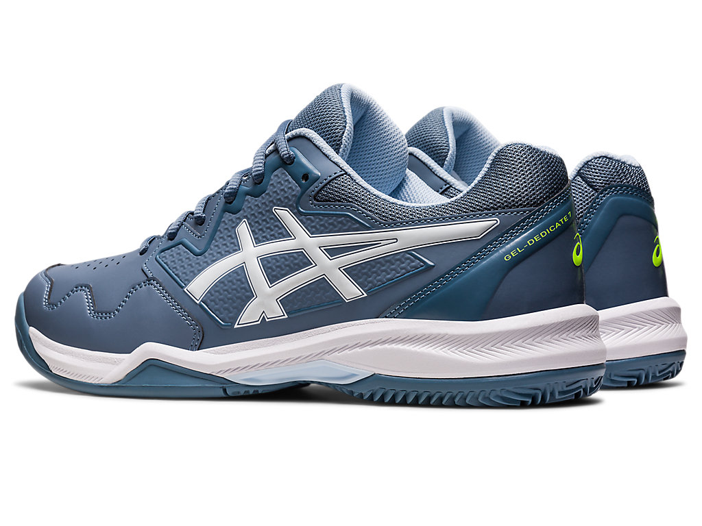 Pánské Tenisové Boty Asics Gel-Dedicate 7 Clay Šedé Blankyt Bílé | 5439-AQYJF