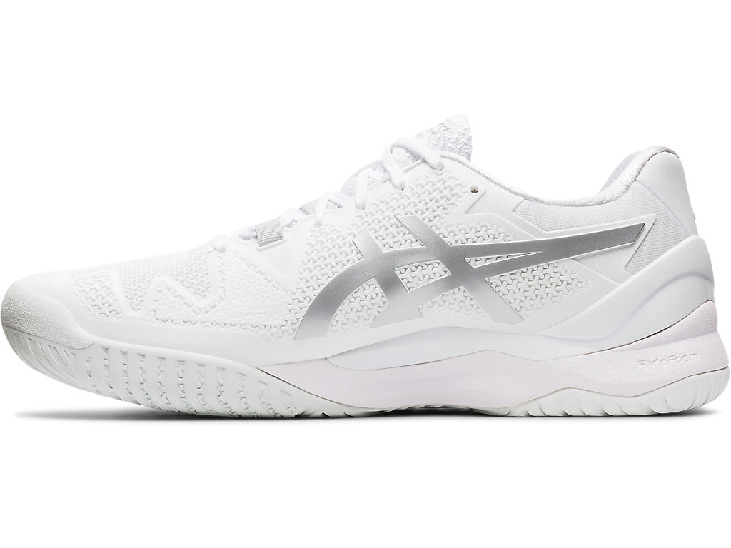 Pánské Tenisové Boty Asics Gel-Resolution 8 Bílé Stříbrné | 1596-WPMXH