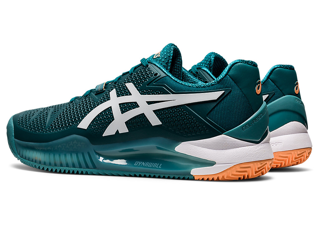 Pánské Tenisové Boty Asics Gel-Resolution 8 Clay Tmavě Zelene Bílé | 2976-UFPHZ