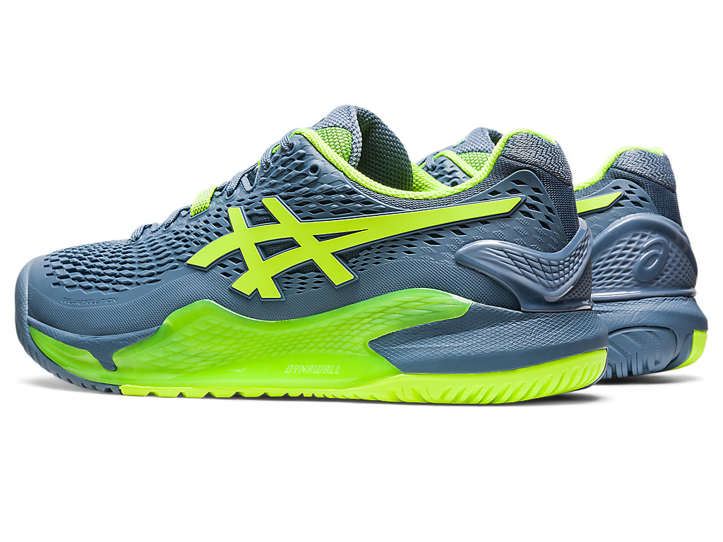 Pánské Tenisové Boty Asics Gel-Resolution 9 Široké Šedé Blankyt Zelene | 7318-HPYAG