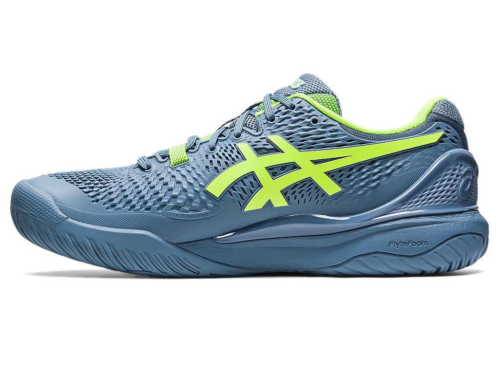 Pánské Tenisové Boty Asics Gel-Resolution 9 Široké Šedé Blankyt Zelene | 7318-HPYAG