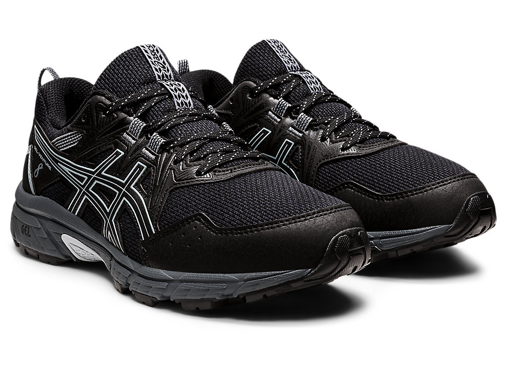 Pánské Trailové Běžecké Boty Asics Gel-Venture 8 (D) Černé Šedé | 6490-KJQCT