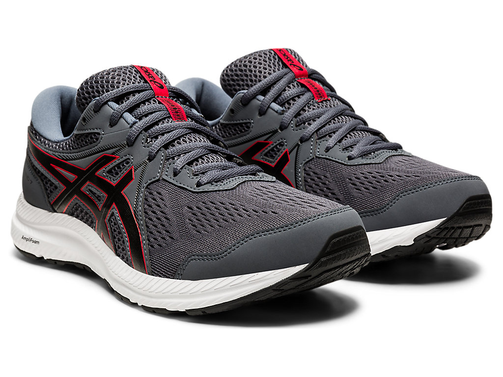 Pánské Trekové Boty Asics Gel-Contend 7 (4E) Šedé Červené | 3296-ZQVUO