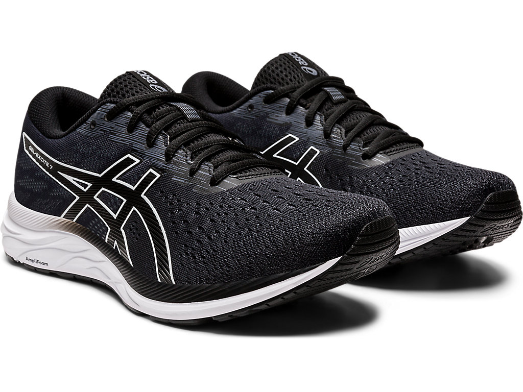 Pánské Trekové Boty Asics Gel-Excite 7 (4E) Černé Bílé | 5364-RNIXG