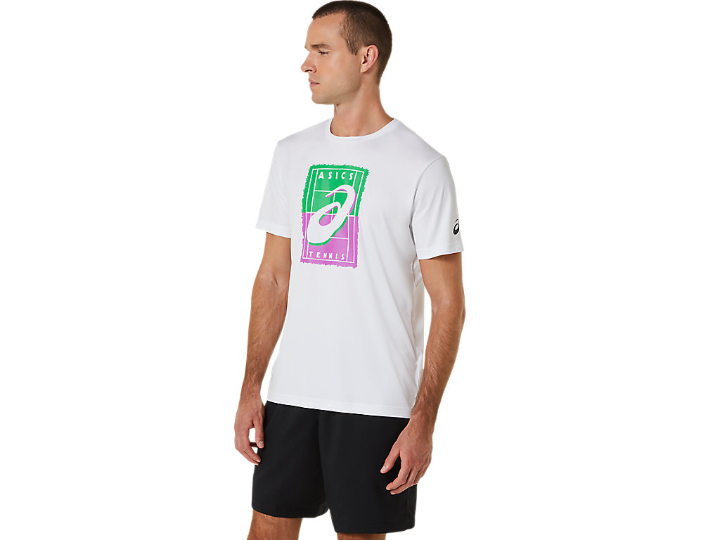 Pánské Tričko Asics Court Gs Grafická Tee Bílé | 1760-ZXOJR