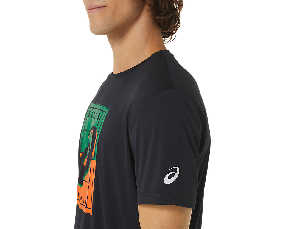 Pánské Tričko Asics Court Gs Grafická Tee Černé | 8490-PWLHG