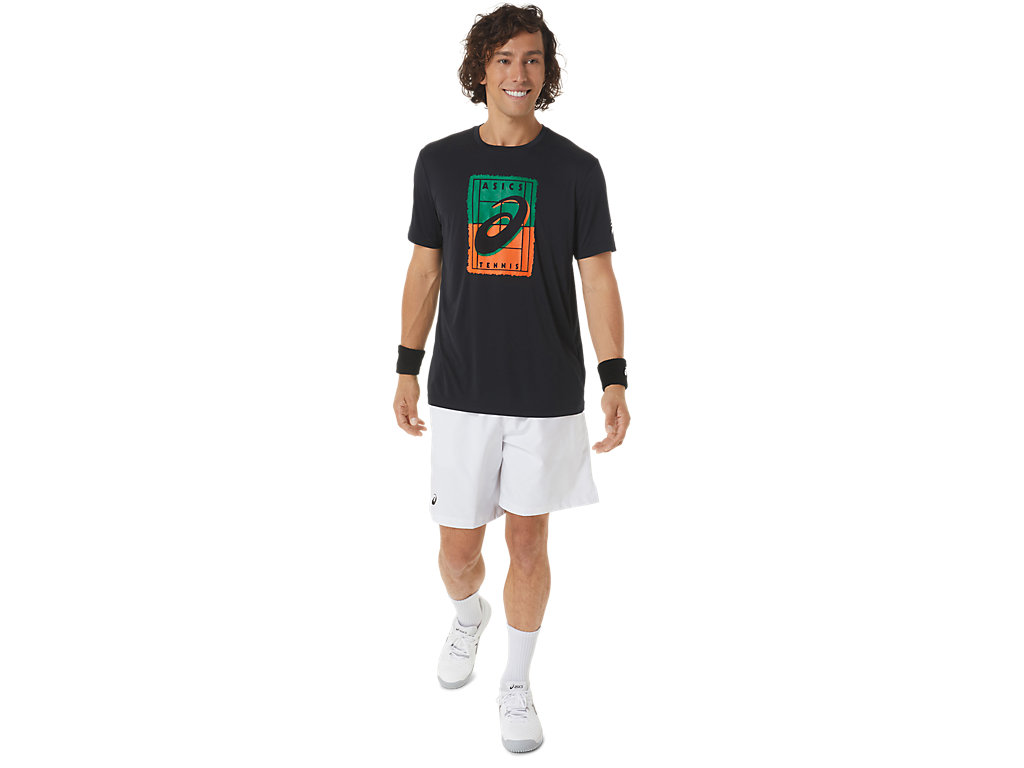 Pánské Tričko Asics Court Gs Grafická Tee Černé | 8490-PWLHG