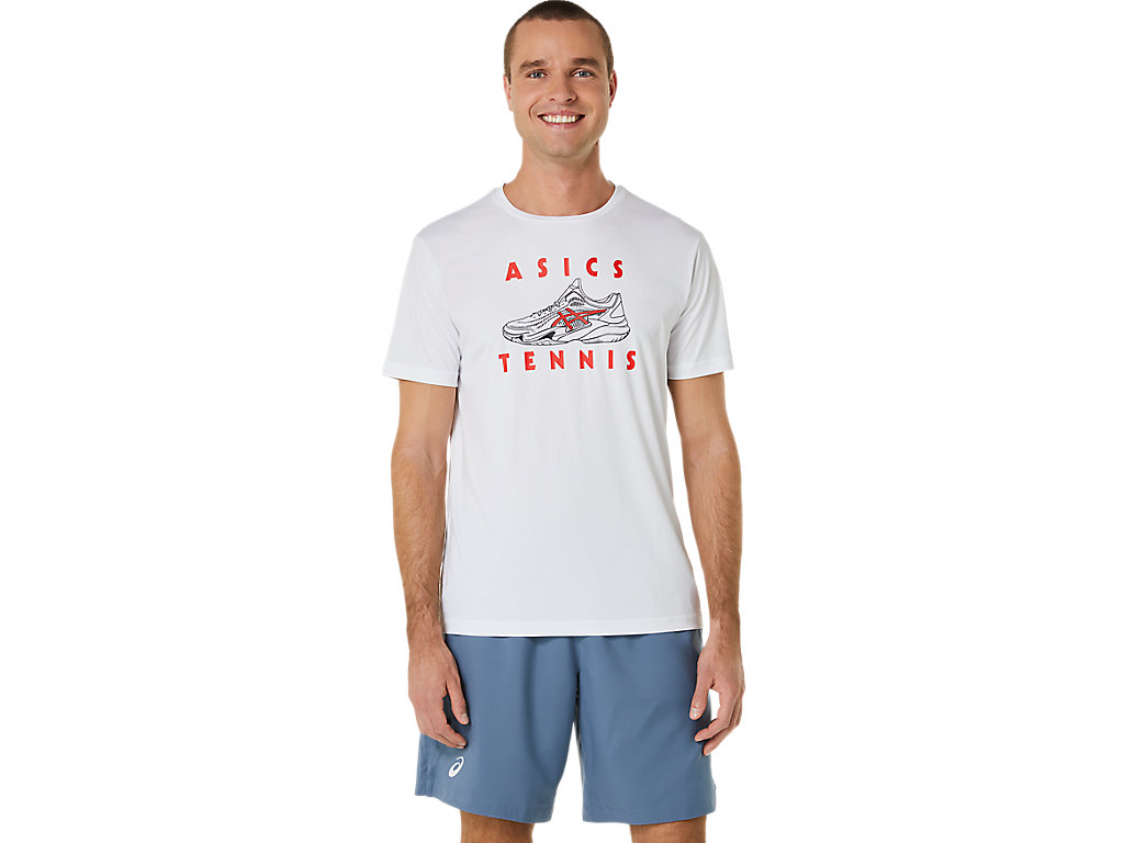 Pánské Tričko Asics Court Shoes Grafická Tee Bílé | 6045-EGYTK