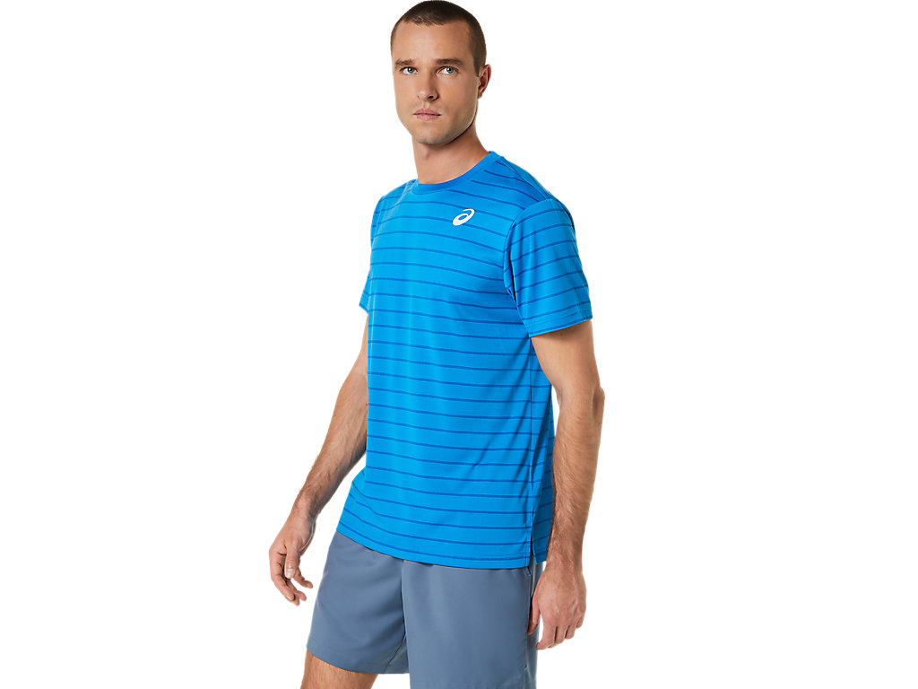 Pánské Tričko Asics Court Stripe Sleeve Blankyt | 1083-EUXOJ