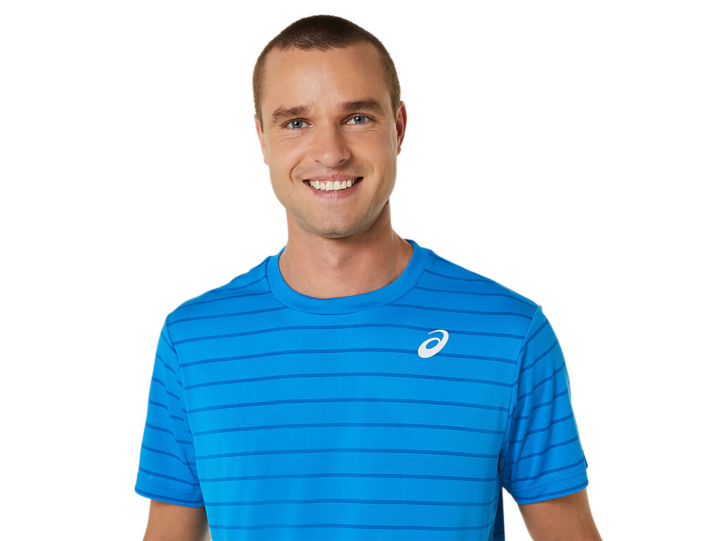 Pánské Tričko Asics Court Stripe Sleeve Blankyt | 1083-EUXOJ