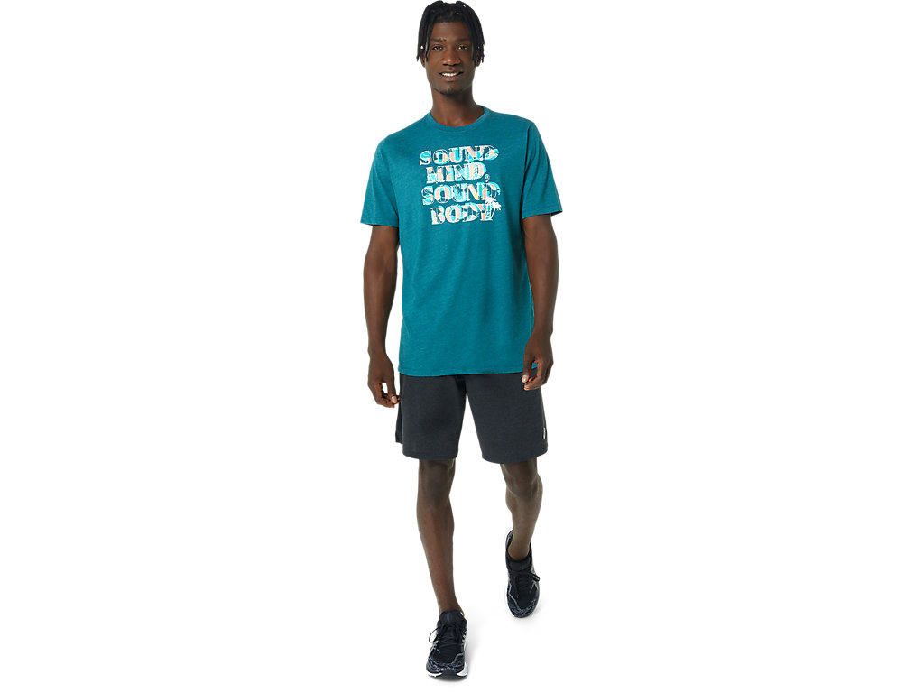 Pánské Tričko Asics Hibiscus Slogan Tee Tmavě Zelene | 5921-HDOLY