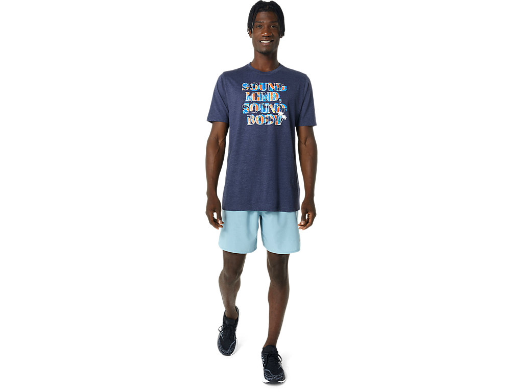 Pánské Tričko Asics Hibiscus Slogan Tee Tmavě Blankyt | 8349-TUWHP