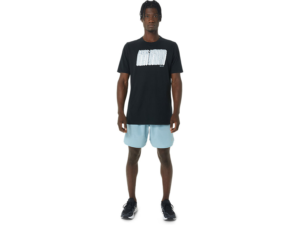 Pánské Tričko Asics Long Abstract Logo Tee Černé | 2485-XZFCP