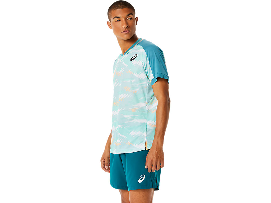 Pánské Tričko Asics Match Grafická Sleeve Tmavě Zelene | 1489-ZCDXY