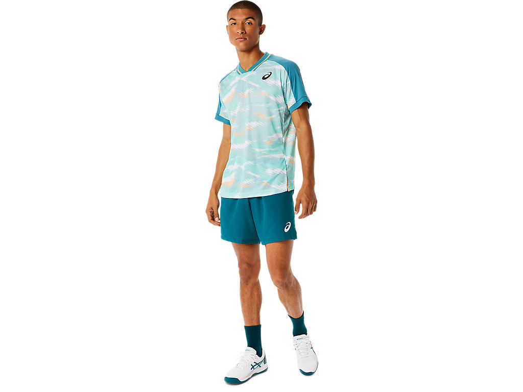 Pánské Tričko Asics Match Grafická Sleeve Tmavě Zelene | 1489-ZCDXY