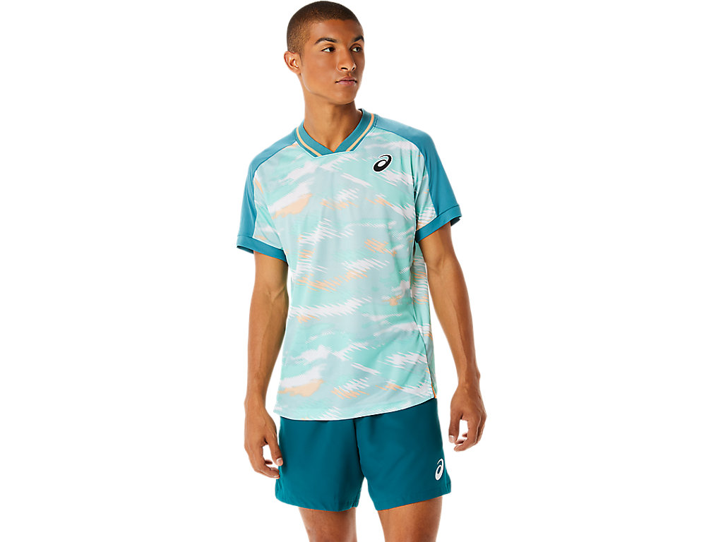 Pánské Tričko Asics Match Grafická Sleeve Tmavě Zelene | 1489-ZCDXY