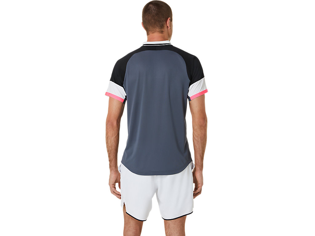 Pánské Tričko Asics Match Polo-Shirt Černé Šedé | 0568-ZAISM