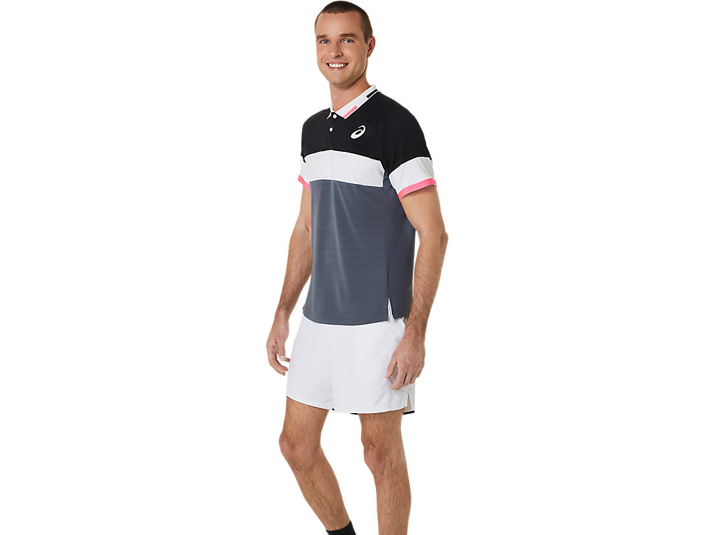 Pánské Tričko Asics Match Polo-Shirt Černé Šedé | 0568-ZAISM