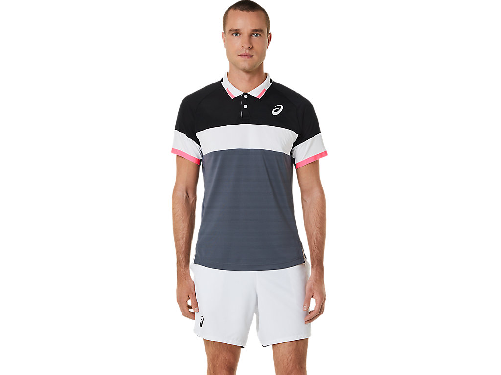 Pánské Tričko Asics Match Polo-Shirt Černé Šedé | 0568-ZAISM