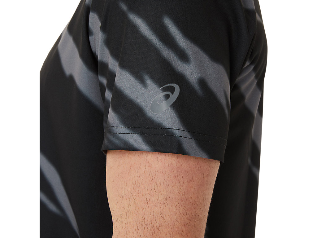 Pánské Tričko Asics Seasonal All Over Print Sleeve Černé Tmavě Šedé | 0547-APMSG