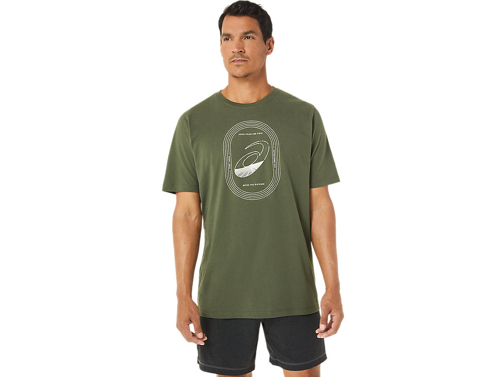 Pánské Tričko Asics Spiral A Track And Field Tee Olivy Zelené | 1752-LFSRE