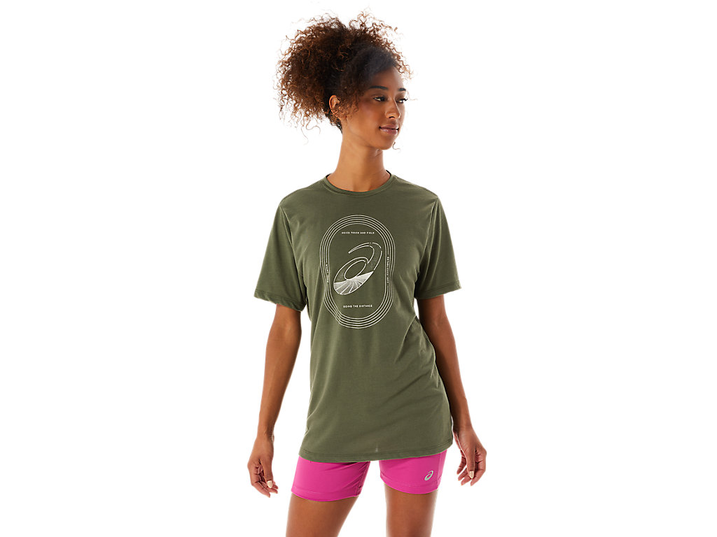 Pánské Tričko Asics Spiral A Track And Field Tee Olivy Zelené | 1752-LFSRE