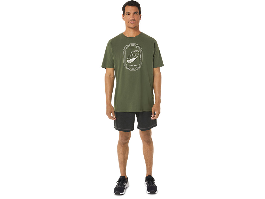 Pánské Tričko Asics Spiral A Track And Field Tee Olivy Zelené | 1752-LFSRE