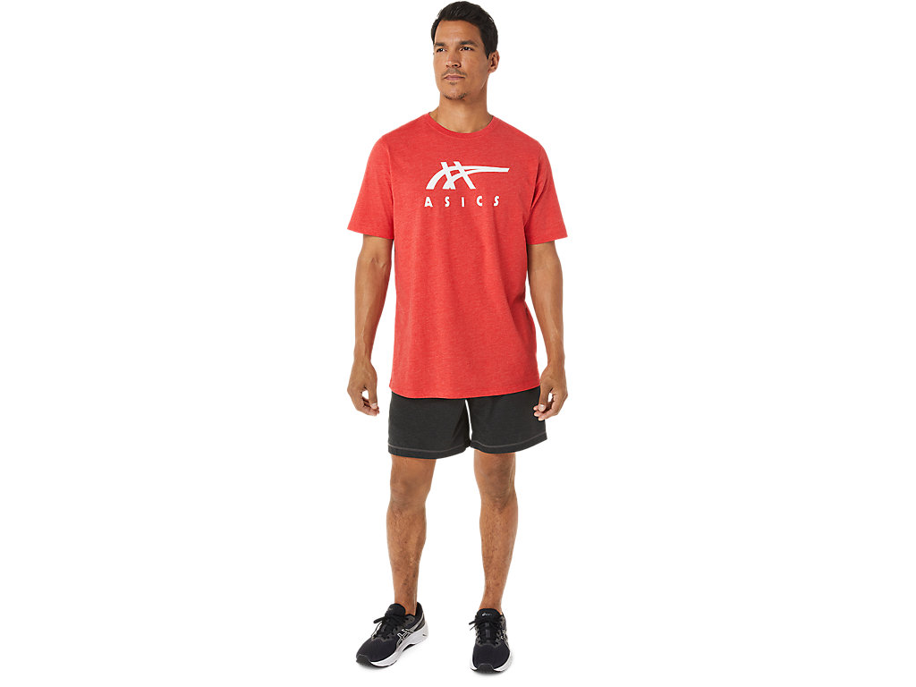 Pánské Tričko Asics Stripe Sleeve Tee Červené | 8213-JMBQY