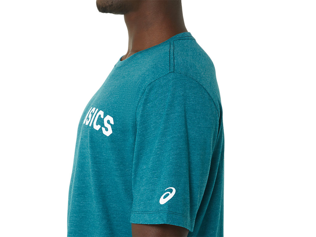 Pánské Tričko Asics Stripes Sunrise Tee Tmavě Zelene | 3947-RCMEQ