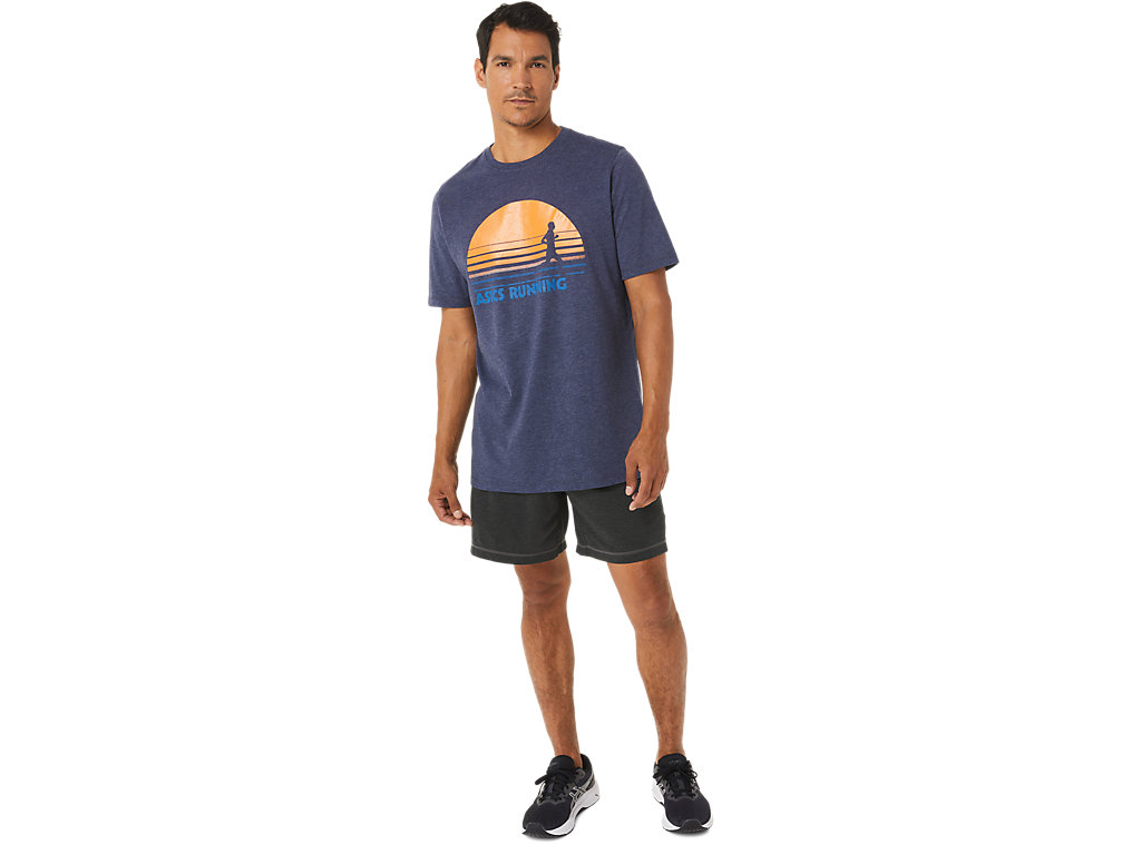 Pánské Tričko Asics Sunrise Runner Grafická Tee Tmavě Blankyt | 1096-ANWKR